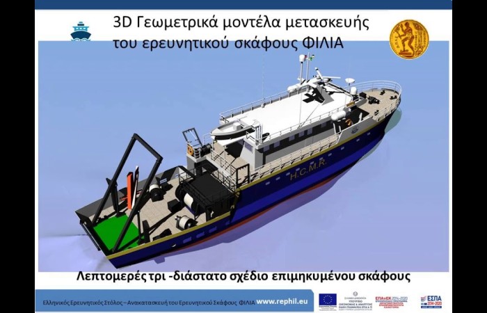 3D Γεωμετρικά μοντέλα μετασκευής του ερευνητικού σκάφους ΦΙΛΙΑ